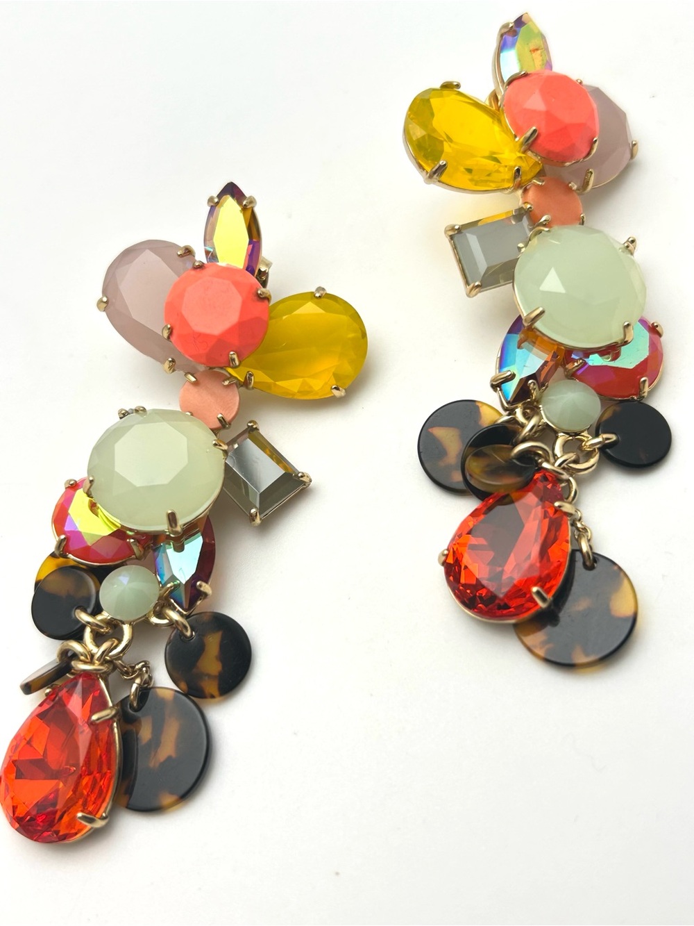J. Crew Jeweled Drop Tortoise Earrings